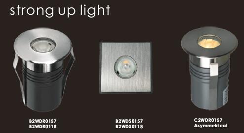 1 * 2W 라운드 미니 대칭 중단된 LED Inground 스포트 라이트 등급 IP67 1