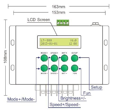 LCD 화면 DMX 마스터 컨트롤러, 580 색상 변경 모드의 LED 컨트롤러 1
