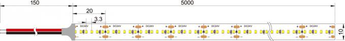 24VDC 2216 SMD는 스트립 테이프 조명 300개 LED/M 이음새가 없는 빛 출력 높은 CRI90 CRI95를 지도했습니다 0