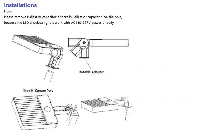240w 320w LED 신발 상자 조명 직접적인 팔 산 3 단계 디밍 기능 선택 3