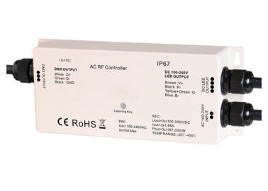 고전압 LED 지구 RF - DMX 관제사, 3개의 채널 Dmx 디코더 RGB 최대 5A IP67