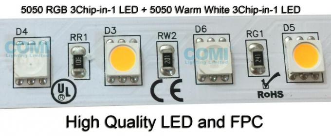 24V RGB + 수락가능한 온난한 백색 가동 가능한 LED 지구 빛 72 LEDs/M OEM/ODM 1