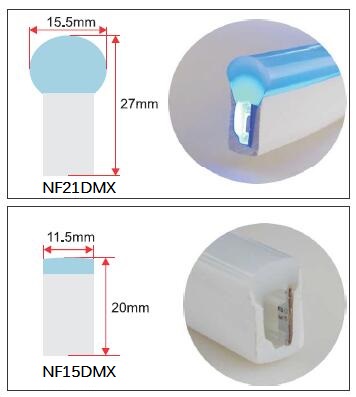 24V 5050 RGB 주소 지정이 가능한 DMX 네온 LED 스트립 조명 8 픽셀/미터 IP68 방수 2