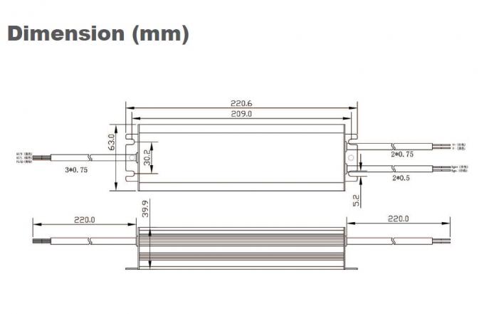 IP65 LED 드라이버 12V/24V 75W 정전압 1-10VPWM 옥외 신호 흐리게 하기 0