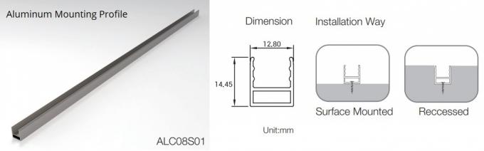 F08 작은 네온 LED 스트립을 위한 채널을 탑재하는 알루미늄